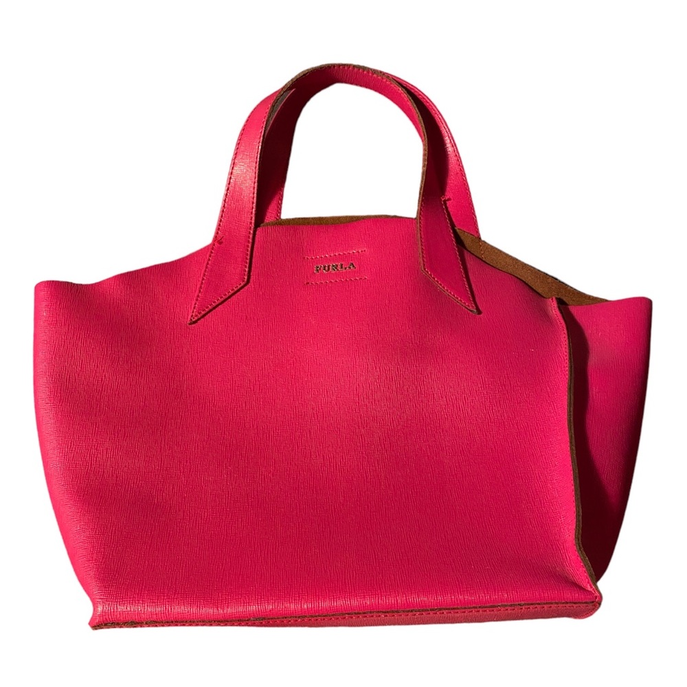 FURLA Hot Pink Jucca Small Saffiano Tote Bag EUC
